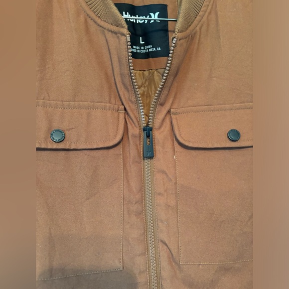 Mens Hurley Insulated Cotton Canvas Vest - Utility Vest - Picture 5 of 8